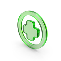 Green Glass Medical Cross Symbol PNG & PSD Images