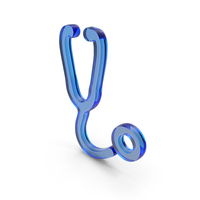 Blue Glass Stethoscope Symbol PNG & PSD Images