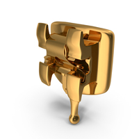 Self Ligating Dental Braces Bracket Golden Close PNG & PSD Images