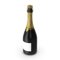 Semi Opened Champagne Bottle Blank Label PNG & PSD Images