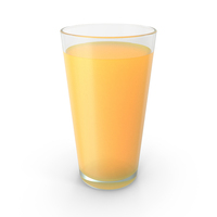 American Pint Glass With Orange Juice PNG & PSD Images