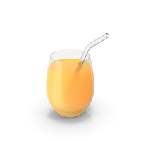 Stemless Tumbler With Glass Straw And Orange Juice PNG & PSD Images