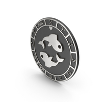 PISCES ZODIAC SYMBOL SILVER PNG & PSD Images