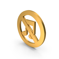 No Music Icon Gold PNG & PSD Images