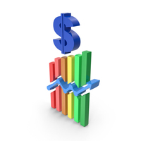 Colorful Stock Market Dollar Graph PNG & PSD Images