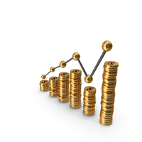 Gold Stock Market Coin Graph PNG & PSD Images