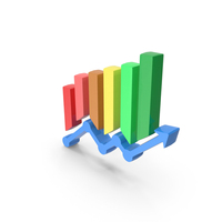 Multi Colored Stock Market Growth Graph PNG & PSD Images