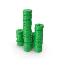Green Dollar Stock Market Coins PNG & PSD Images