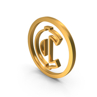 Outline Ghana Cedi Currency Symbol Gold PNG & PSD Images
