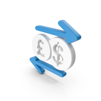 White & Blue Currency Dollar Exchange With Pound Symbol PNG & PSD Images