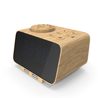 Wooden Digital Alarm Clock With LED Display Off PNG & PSD Images