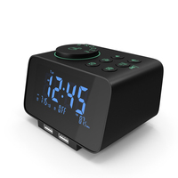 Dual Digital Alarm Clock Radio Plastic PNG & PSD Images