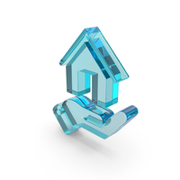 House Hand Icon Glass PNG & PSD Images