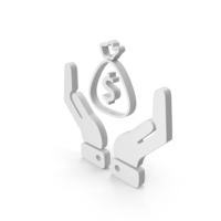 Dollar Bag Hands Icon White PNG & PSD Images