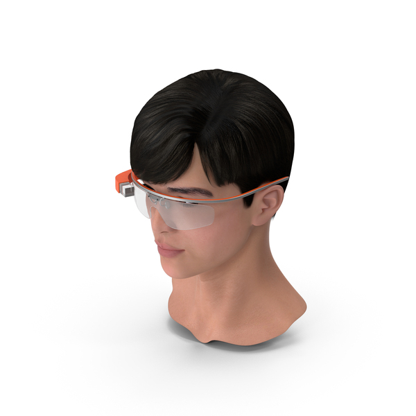 Chinese Schoolboy Head With Google Glasses PNG & PSD Images