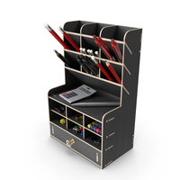 Office Stationery Organizer With Supplies PNG & PSD Images