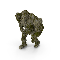 Stone Golem Character Walking Pose PNG & PSD Images