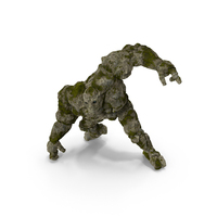 Stone Golem Fighting Pose PNG & PSD Images