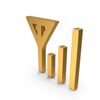 Cell Phone Radio Wave Icon Gold PNG & PSD Images