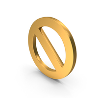 Prohibition Mark Icon Gold PNG & PSD Images