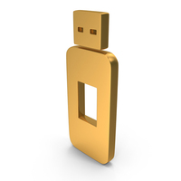 Gold USB Flash Drive Icon PNG & PSD Images