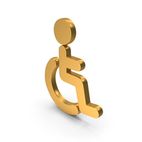 Wheelchair Only Parking Icon Gold PNG & PSD Images