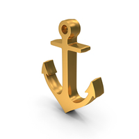 Gold Anchor Symbol PNG & PSD Images
