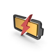 Metallic Fully Charged Battery Symbol PNG & PSD Images