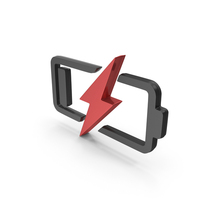 Black & Red Low Battery Charge Symbol PNG & PSD Images