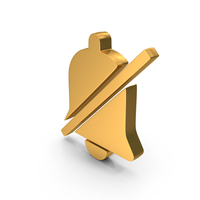 Gold Notification Bell Block Symbol PNG & PSD Images