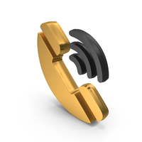 Gold Call Medium Signal Metallic Symbol PNG & PSD Images