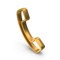 Gold Call Metallic Symbol PNG & PSD Images