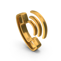 Gold Call With High Signal Symbol PNG & PSD Images