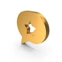 Chat Bubble Message Star Metallic PNG & PSD Images