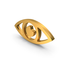 Gold Eye Care Metallic Symbol PNG & PSD Images