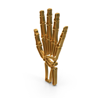 Gold Hand Bones Joints Medical Metallic Symbol PNG & PSD Images