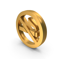 Gold No Smoking Metallic Symbol PNG & PSD Images