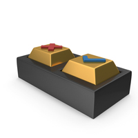 Gold On & Off Switch With Correct & Wrong Mark PNG & PSD Images
