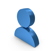 Blue User Metallic Symbol PNG & PSD Images