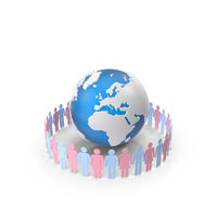 Globe Figures Around The World PNG & PSD Images