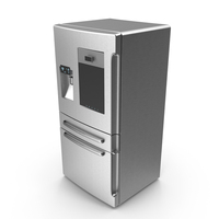 Modern Refrigerator With Wi-Fi Connection And LCD Display PNG & PSD Images