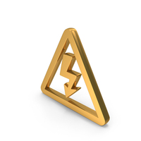 Danger Electricity High Voltage Power Icon Gold PNG & PSD Images