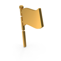 Fluttering Flag Icon Gold PNG & PSD Images