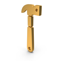 Hammer Icon Gold PNG & PSD Images