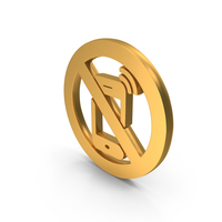 Mobile Phone Prohibited Don't Use Cell Phone Here Icon Gold PNG & PSD Images