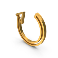 Outline Repeat Rotating Arrow Icon Gold PNG & PSD Images