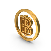 Gold Thailand Baht Outline Currency Icon PNG & PSD Images