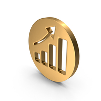 Gold Trend Up Icon PNG & PSD Images