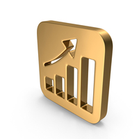 Gold Up Trend Square Icon PNG & PSD Images