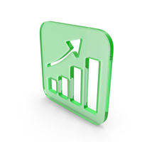 Green Glass Up Trend Square Icon PNG & PSD Images